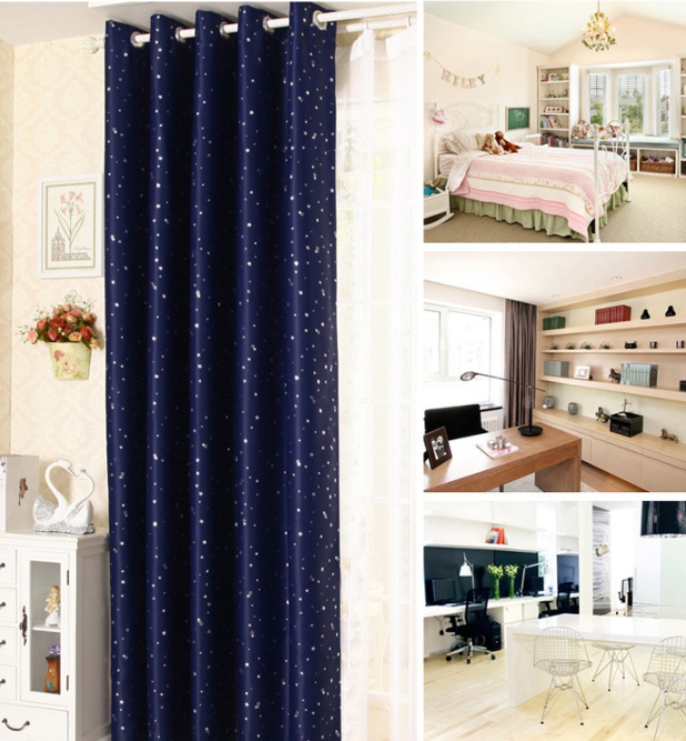 Star Printed Perforated Finished Curtain