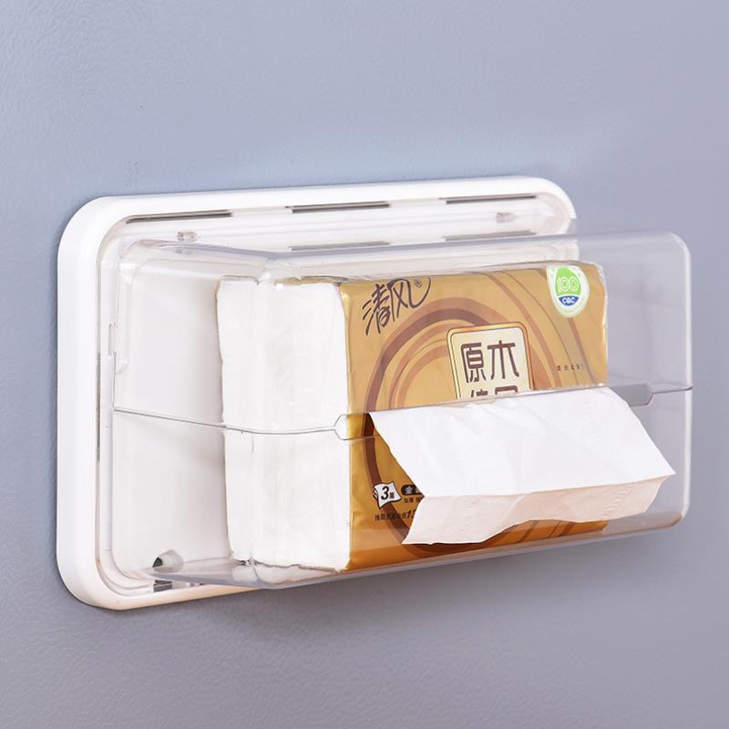 Refrigerator Shelf Magnet- Free Perforated Cling Film Storage Rack -Tissue Storage Box- Side Wall Hanger Storage Box