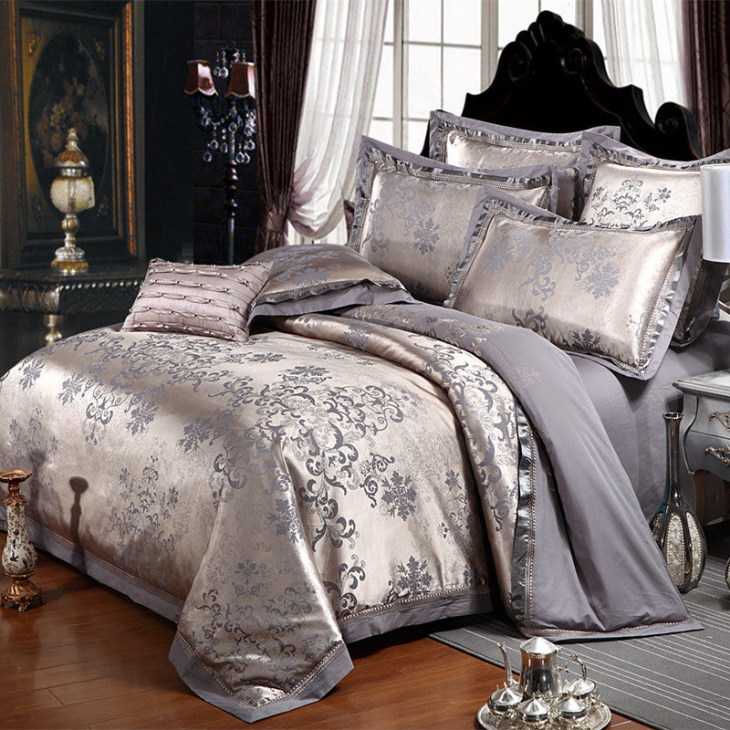 Luxurious Satin Jacquard Four Piece Set