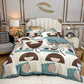 High End Silky Tencel Printed Four piece Spring Summer Ice Silky Bedding Set