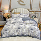 High End Silky Tencel Printed Four piece Spring Summer Ice Silky Bedding Set