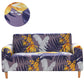 Orang and blue leafes with gray feather in purpele background HomeStyle sofa cover