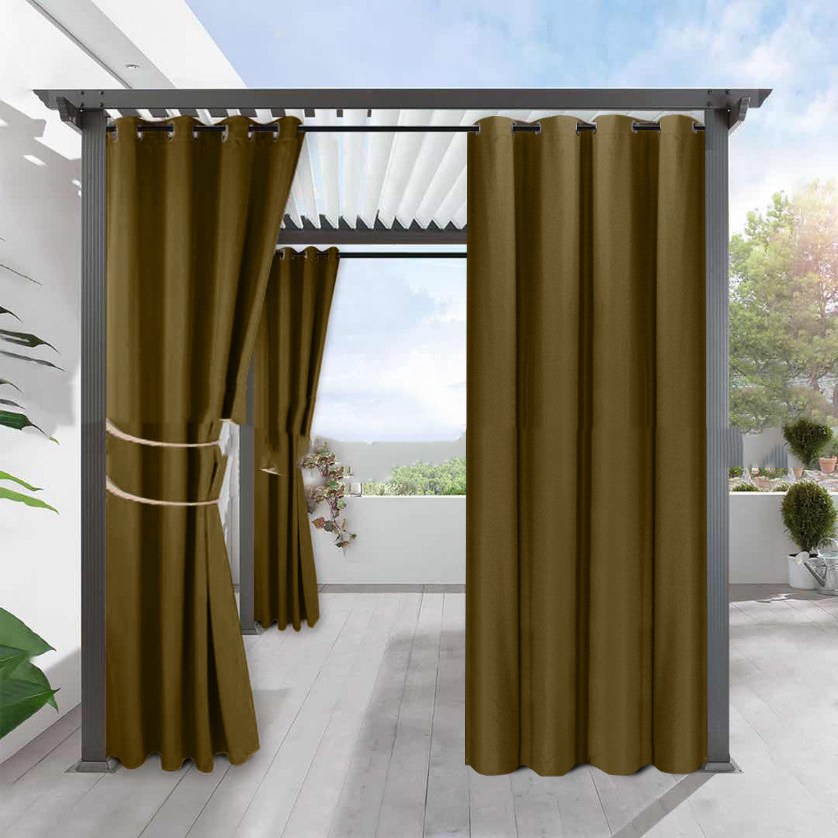 Full Blackout Solid Color Fine Linen Waterproof Sunscreen Heat Insulation Curtain