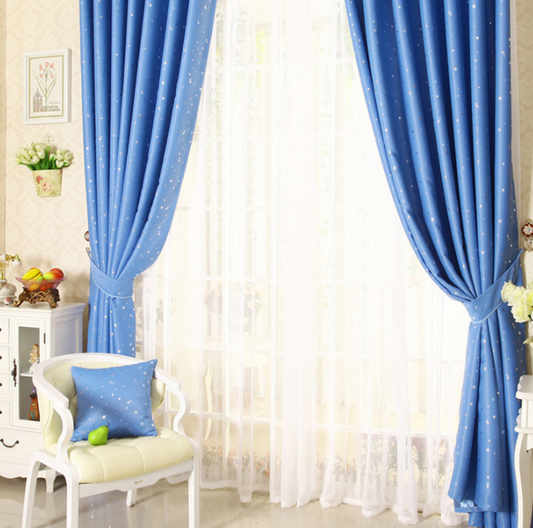 Star Printed Perforated Finished Curtain