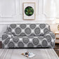 Circular gray and black pattens in white background HomeStyle sofa cover 