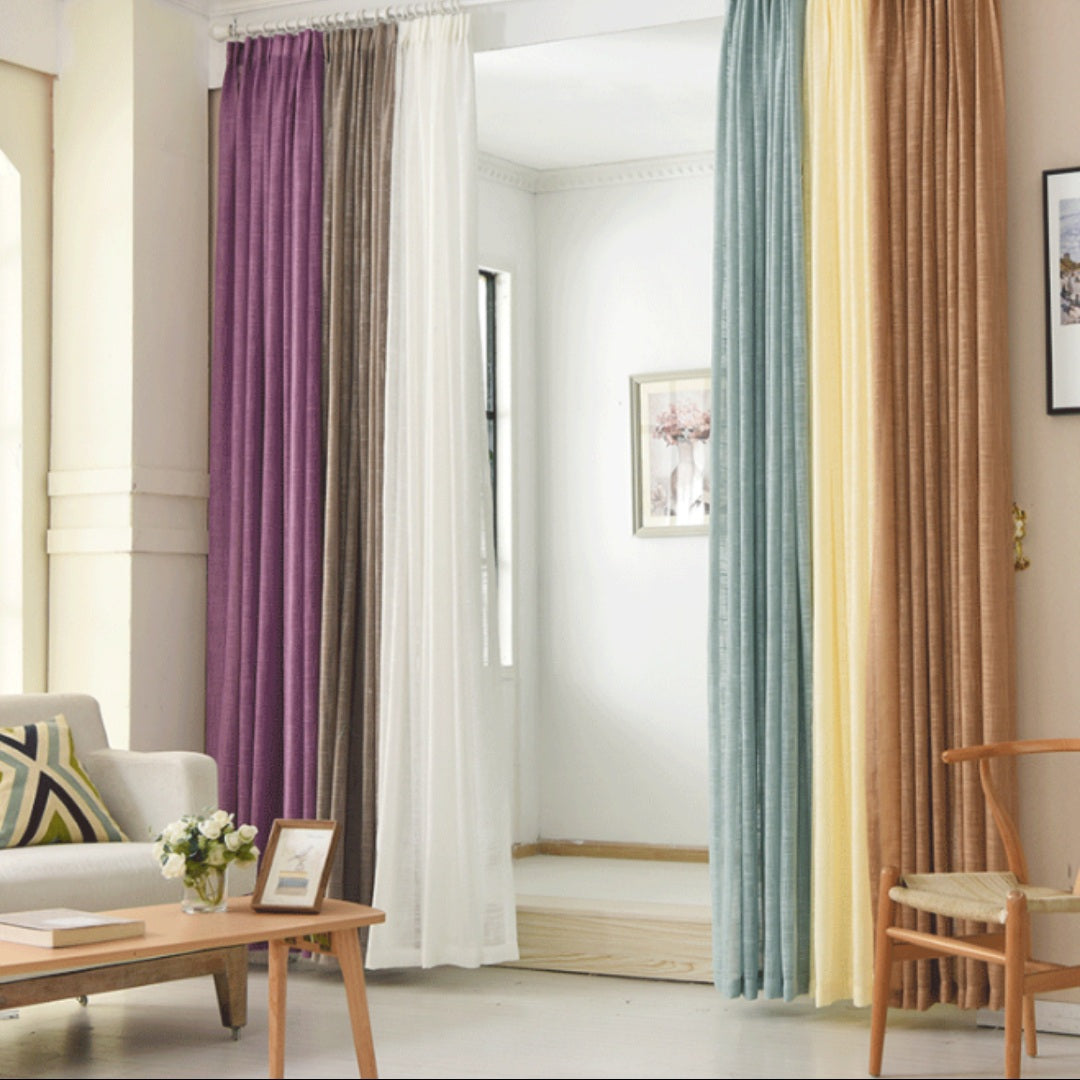 Vibrant Colors Decorative Linen Curtains