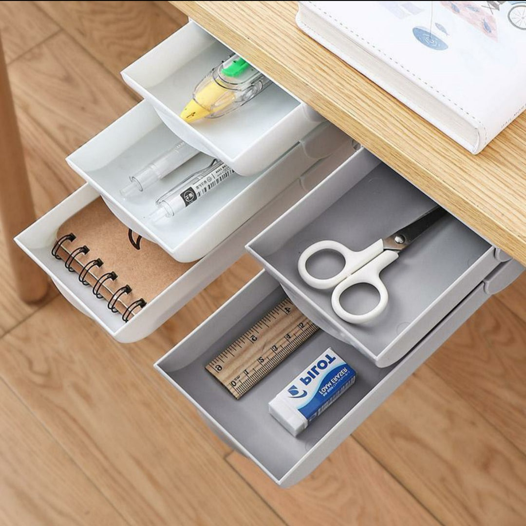 Hidden Office Drawer Stackable Organizer Under Desk Pen Holder Home Office Stationery Box Space Saver