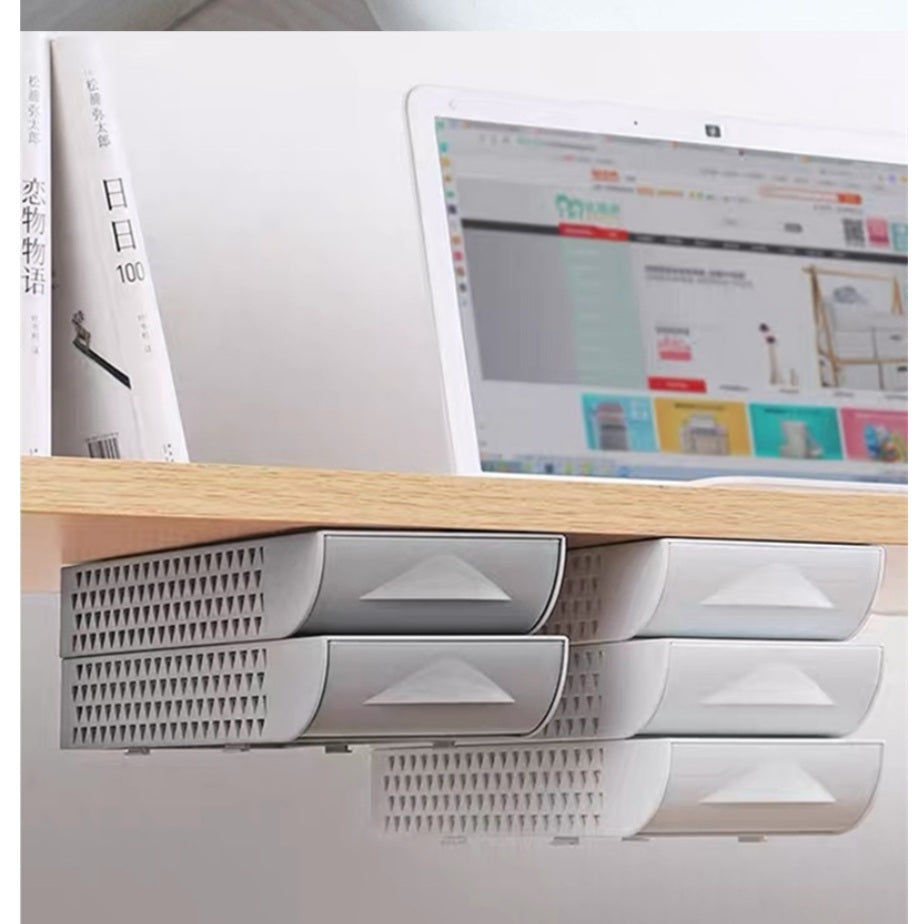 Hidden Office Drawer Stackable Organizer Under Desk Pen Holder Home Office Stationery Box Space Saver