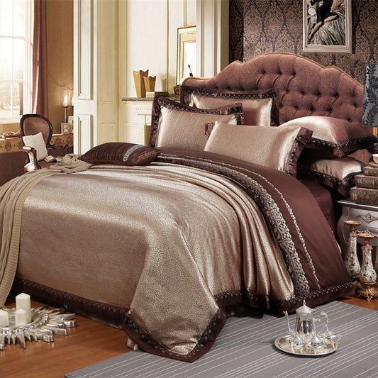 Luxurious Satin Jacquard Four Piece Set