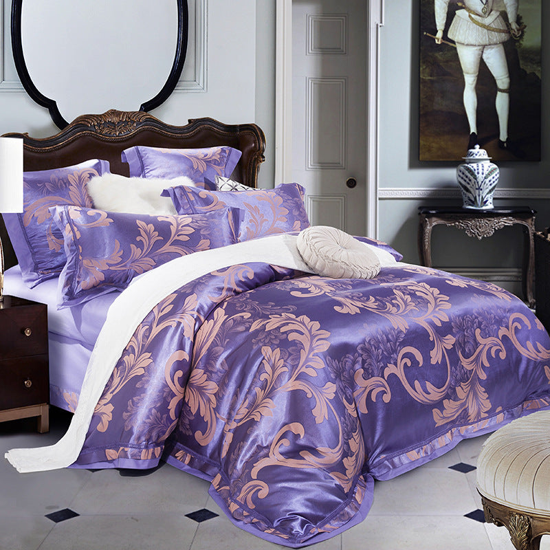 Satin/Cotton Jacquard Luxury Four-Piece Bedding Sets