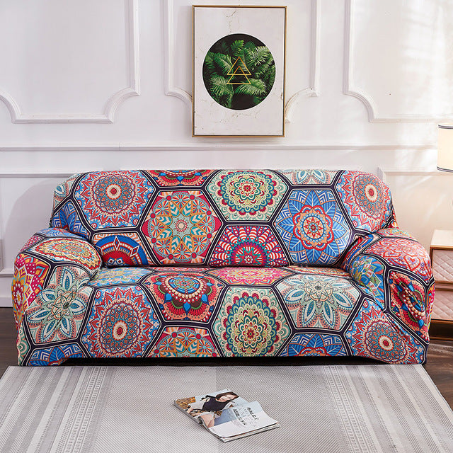 Colorful patterns in geometric shapes HomesStyle  sofa cover 
